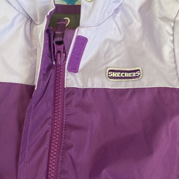 Sketchers rain coat Jacker Size 3T purple patch pockets hooded - Picture 6 of 9